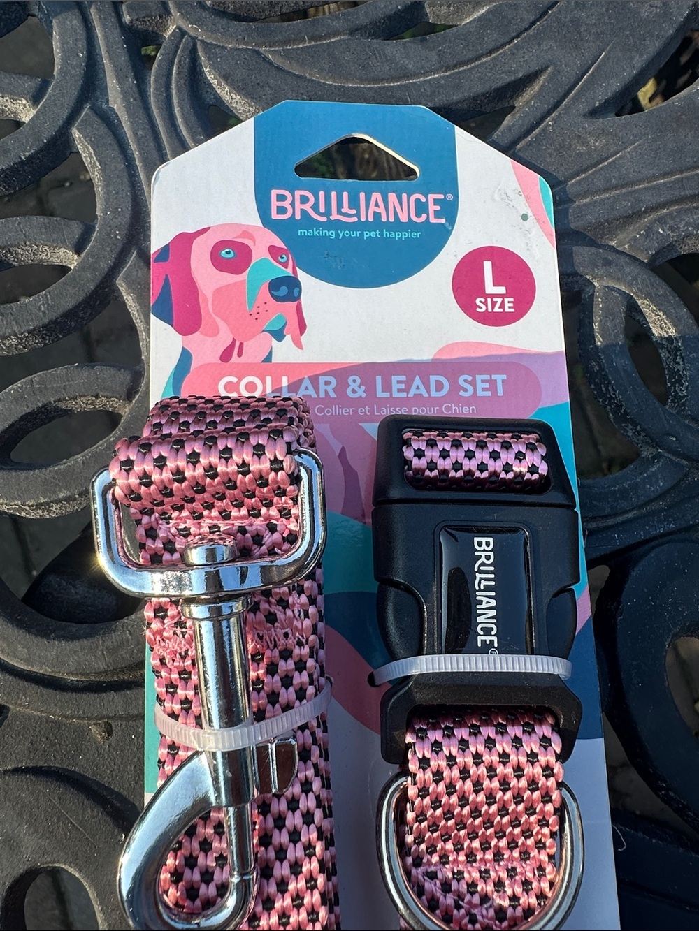 Designer KEITH BRYMER JONES – DOG BOWL and Large Brilliance pink collar & leash - Picture 7 of 9